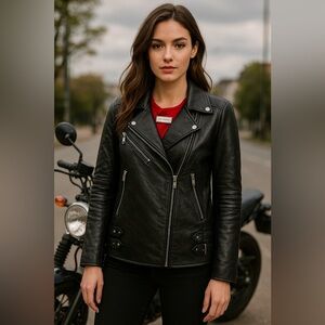 BCBGeneration BCBG Large Vegan Leather Moto Jacket